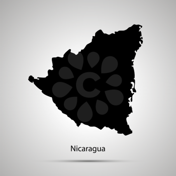 Nicaragua country map, simple black silhouette