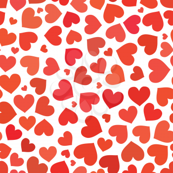 Red heart on a white background seamless pattern on Valentines Day
