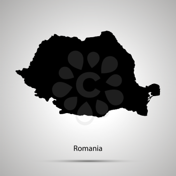 Romania country map, simple black silhouette