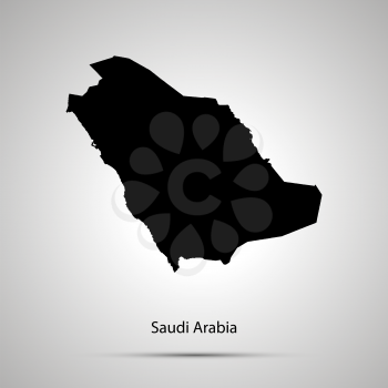 Saudi Arabia country map, simple black silhouette