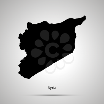 Syria country map, simple black silhouette