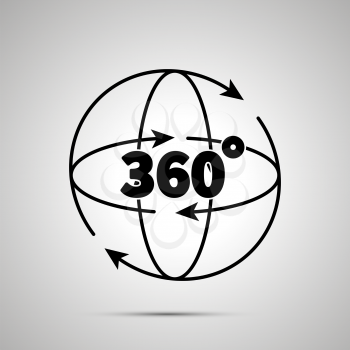 360 Degree panorama view, Rotation Arrows icon