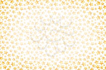 A lot of cute golden stars, wide background on white