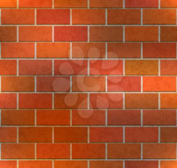 Bright brown brick wall with texture, industrial seamless pattern