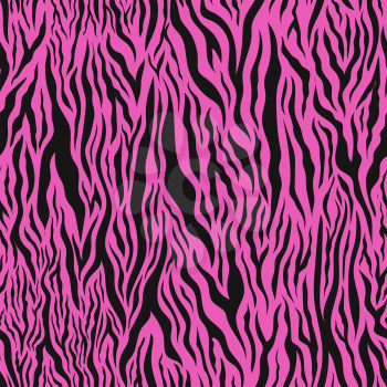 Bright pink realistic tiger skin, detailed seamless pattern