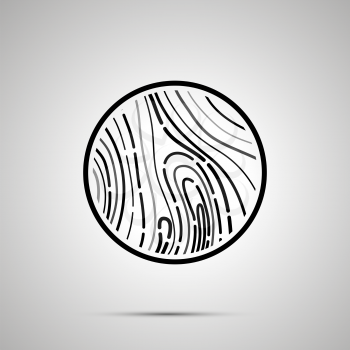 Detailed fingerprint simple black icon