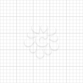 Five millimeter square math gray grid on white, seamless pattern