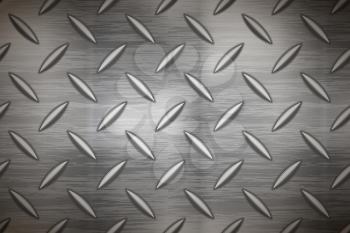 Industrial metal plate with diamond non slip surface, wide detailed background