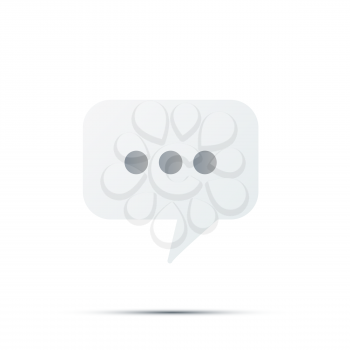 New comment symbol. Texting chat message bubble bright flat icon isolated on white