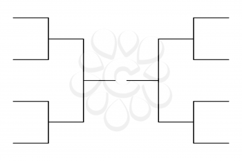 Simple black tournament bracket template for 8 teams isolated on white
