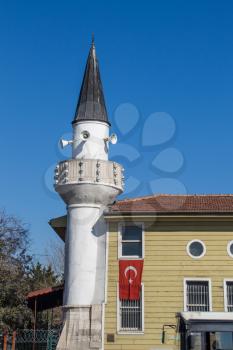 Minaret made of  stone in Ottoman time Mosques in view