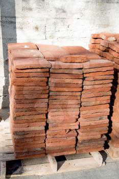 Pile of brick block used for industrial in residential building