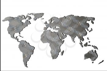 Roughly sketched out world map as global business concepts