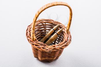 Bullet in a basket as against the war conceptual photography
