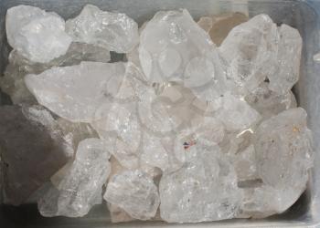 crystal quartz gem stone as natural mineral rock specimen
