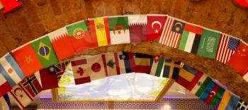 Some examples of international flags in view