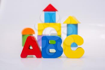 Colorful alphabet abc letters and bloks as educational concept
