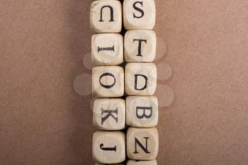 Letter cubes of Alphabet made of wood