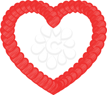Heart red color with small hearts art style