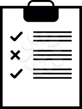 Black tablet with notes and marks best and bad result icon black color vector illustration isolated