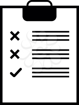 Tablet with notes and marks best and bad result icon black color vector illustration isolated
