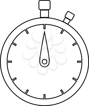 The stopwatch the black color icon vector illustration
