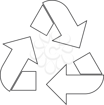 Recycling arrows the black color icon vector illustration