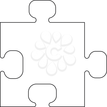 The puzzle the black color icon vector illustration