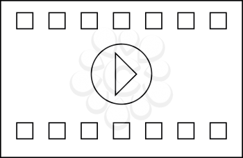 A frame from a movie the black color icon vector illustration