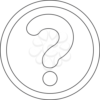 Question mark in a circle the black color icon vector illustration