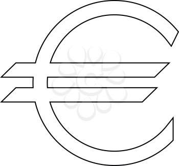 Euro symbol the black color icon vector illustration