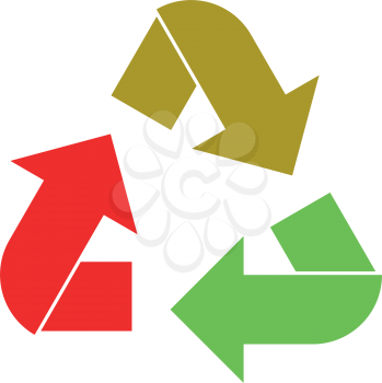 Recycling arrows it is color icon . Simple style .