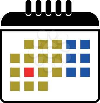 Calendar it is color icon . Simple style .