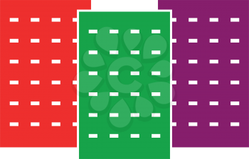 Three building it is color icon . Simple style .