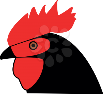 Rooster head it is color icon . Simple style .