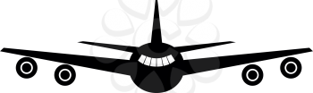 Airplane it is the black color icon .