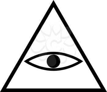 All seeing eye symbol it is the black color icon .