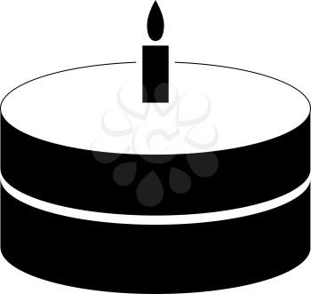 Cake with candle it is the black color icon .