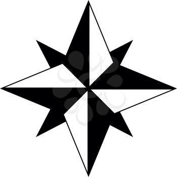 Wind rose it is the black color icon .