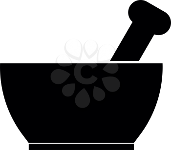 Mortar and pestle it is the black color icon .