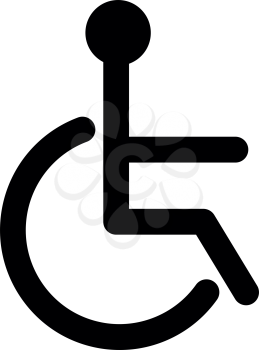 Black sign of the disabled it is black icon .
