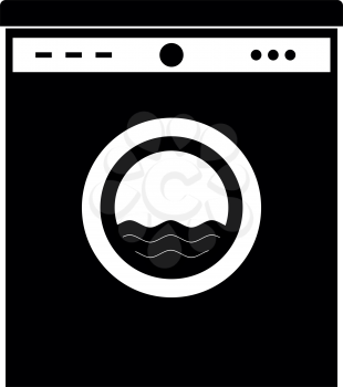 Black washing machine this is it is black icon .