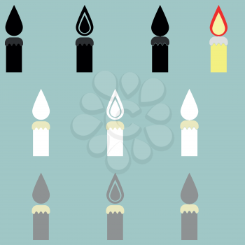 Candle different colour it is icon set.