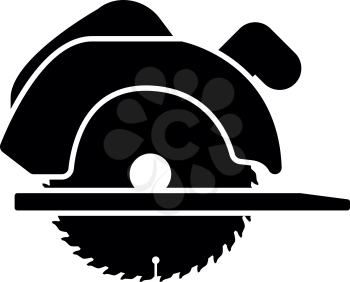 Manual circular saw icon black color vector illustration flat style simple image