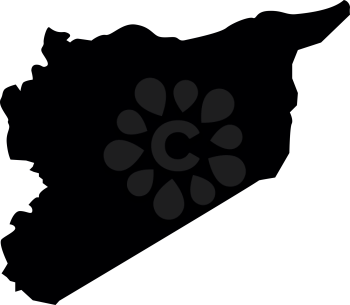 Map of Syria icon black color vector illustration flat style simple image