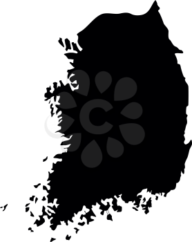 Map of South Korea icon black color vector illustration flat style simple image