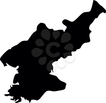 Map of North Korea icon black color vector illustration flat style simple image