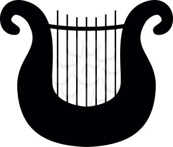 Harp icon black color vector illustration flat style simple image