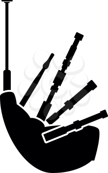Bagpipes icon black color vector illustration flat style simple image