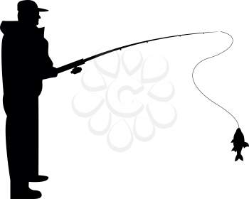 Fisherman icon black color vector illustration flat style simple image